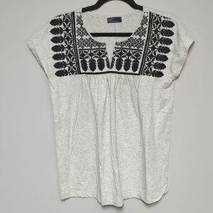 GAP Gray Cap Sleeve Blouse